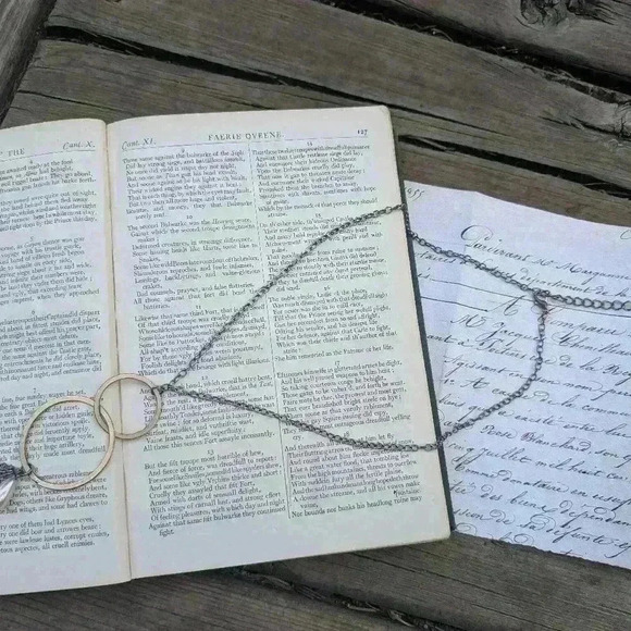 Vintage necklace with hoops and  faux pearls - Picture 8 of 8